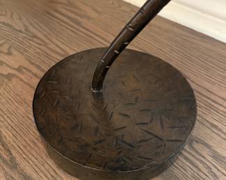 Hammered Side Table with Wrought Iron Base