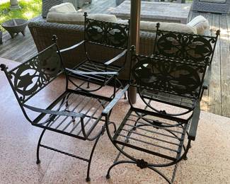 Iron patio chairs - 4