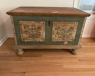 Early Spanish Painted Trunk