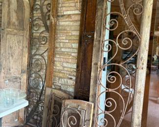 Rustic wood and wrought iron doors