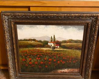 Framed oil painting