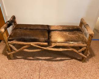 Cowhide bench