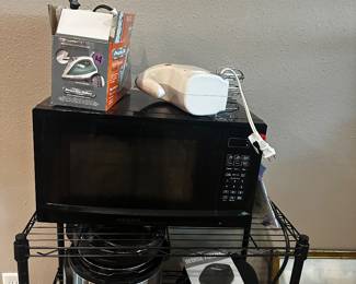 microwave, intant pot, George forman grille, tiny waffle maker, hand mixer, clothing iron