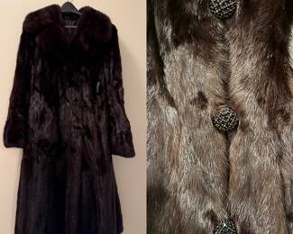 Mink Coat - black - Med-full length Approximate Size 6/8