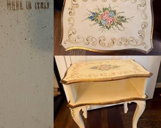 Vintage  Florentine Two Tiered Side Table Made in Italy
