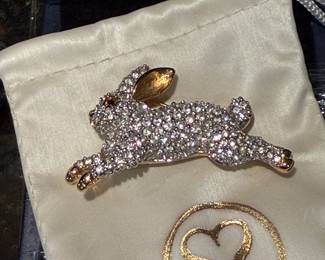 Swarovski Rabbit Brooch- Rare!