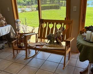 Wood Double Rocker Matching Childs Rocker