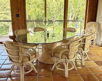6 Brown Jordan Rattan Chairs