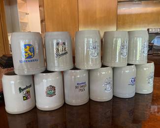 German Stoneware Beer Steins