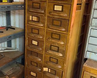 Mid-Century Modern 10 Drawer Library Card Catalog