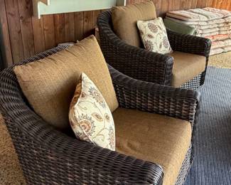Andersen & Stokke Wicker Swival Rocker Chairs
