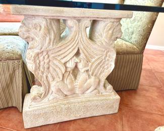 Regal cast stone double griffin table base