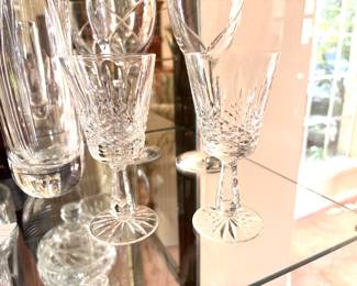 Pair Waterford wine glasses