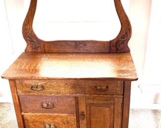 Antique oak washstand