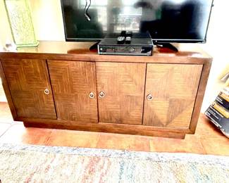 MCM geometric pattern wood credenza