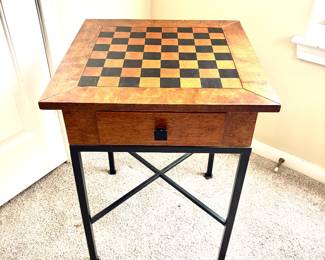 Metal base chess side table