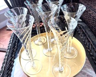 Vintage swirl champagne stems