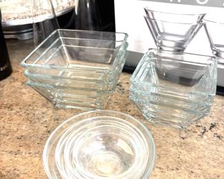 Glass serving bowls