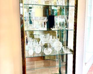 Stunning brass and mirror MCM display cabinet