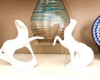 Rare MCM porcelain horse sculptures