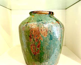 Large Raku pottery vase