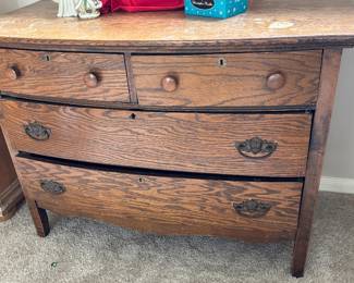 Antique tiger eye oak dresser