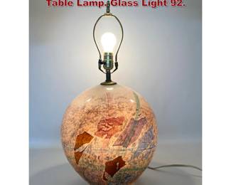 Lot 336 1992 Colorful Decorated art Glass Table Lamp. Glass Light 92. 