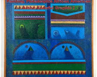 Lot 9 CLARENCE MORGAN Modernist Acrylic Painting. Philadelphia African American Artist. Colorful Graphic I