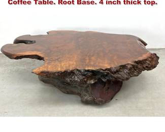 Lot 134 Large Freeform Thick Slab Top Coffee Table. Root Base. 4 inch thick top.