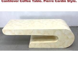 Lot 361 Postmodern Laminate Wave Cantilever Coffee Table. Pierre Cardin Style. 