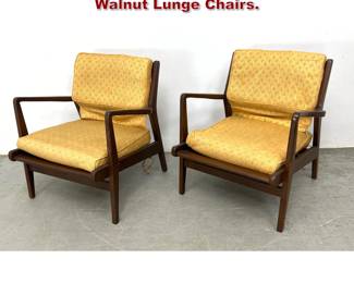 Lot 415 Pair Jens Risom American Modern Walnut Lunge Chairs. 