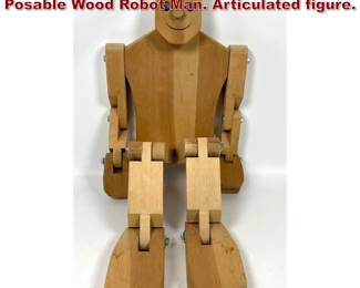 Lot 97 Don Ellefson Limberjack Jointed Posable Wood Robot Man. Articulated figure. 