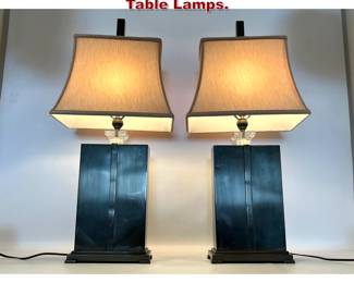 Lot 304 Pair Uttermost Springer style Metal Table Lamps. 