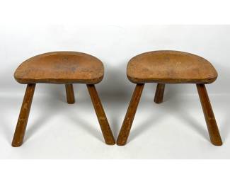 Lot 279 Pair 3 Leg Berkshire stools. 