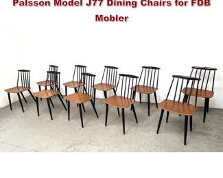 Lot 386 Set of 10 Danish Modern Folke Palsson Model J77 Dining Chairs for FDB Mobler