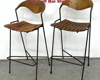 Lot 400 Pair Mid Century Modern Arthur Umanoff Bar Stools. 