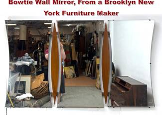 Lot 259 50s Vintage Atomic Mid Century Bowtie Wall Mirror, From a Brooklyn New York Furniture Maker 