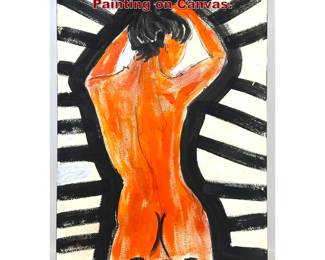 Lot 542 Dennis Sakelson Modernist Figure Painting on Canvas. 