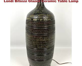Lot 92 Large Tall Mid Century Italian Aldo Londi Bitossi Glazed Ceramic Table Lamp