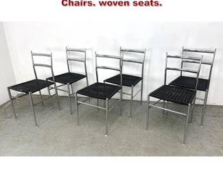 Lot 517 Set 6 Gio Ponti Superleggera Dining Chairs. woven seats. 