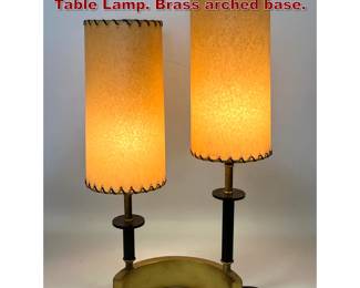 Lot 189 Parzinger Style Mid Century Modern Table Lamp. Brass arched base. 