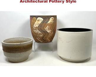 Lot 239 3 Large Ceramic Planters, Architectural Pottery Style