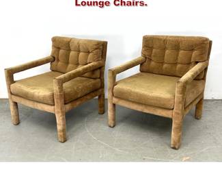 Lot 483 Pair Milo Baughman Style arm Lounge Chairs. 