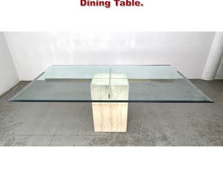 Lot 516 Artedi Travertine and Glass Dining Table. 