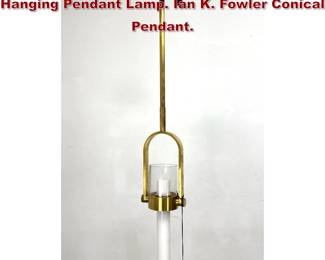 Lot 535 Visual Comfort Brass and Glass Hanging Pendant Lamp. Ian K. Fowler Conical Pendant. 