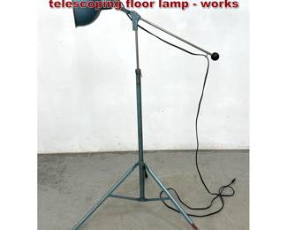 Lot 408 1930 s Bretford blue industrial telescoping floor lamp  works