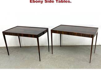 Lot 80 Pair Rare Alfred Porteneuve Macassar Ebony Side Tables. 