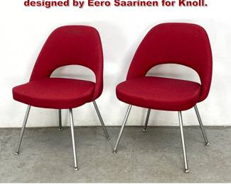 Lot 247 Pair of Executive side chairs designed by Eero Saarinen for Knoll.