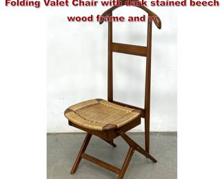 Lot 297 Vintage Italian Fratelli Reguitti Style Folding Valet Chair with dark stained beech wood frame and w