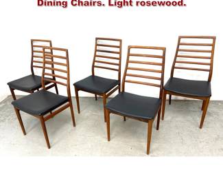 Lot 226 Set of 5 Danish Modern Moller style Dining Chairs. Light rosewood. 